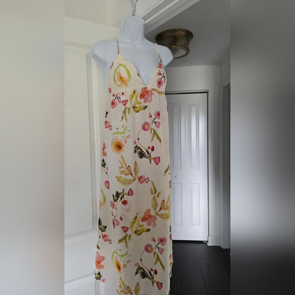 H&M Floral Spaghetti Strap Dress Medium - Picture 3 of 4